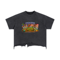 DREAM TEAM Vintage Wash Boxy Distressed Hem T-Shirt