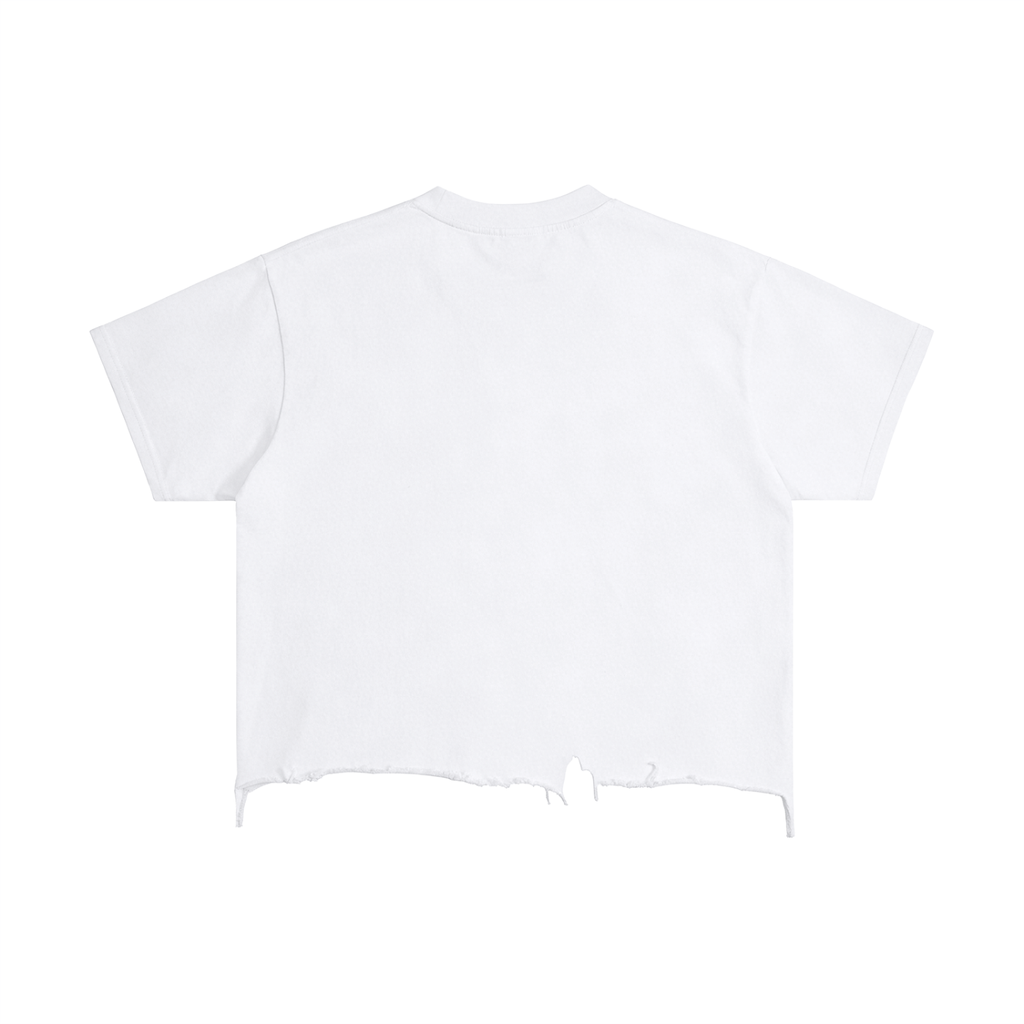 DREAM TEAM Vintage Wash Boxy Distressed Hem T-Shirt
