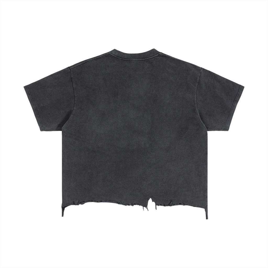 DREAM TEAM Vintage Wash Boxy Distressed Hem T-Shirt
